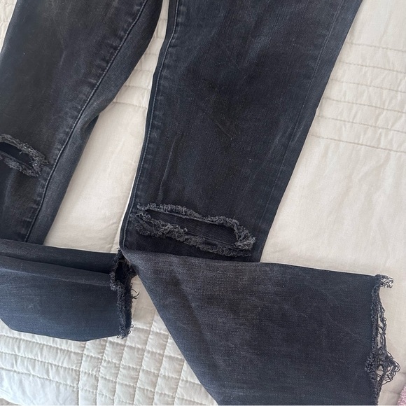 Madewell Black Distressed Black Wash Jeans 25” - Picture 8 of 10